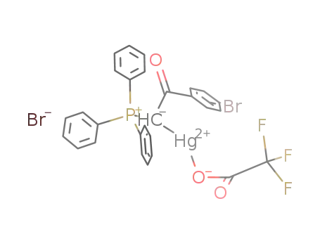 Molecular Structure of 765314-94-1 ([(4-BrC<sub>6</sub>H<sub>4</sub>C(O))(trifluoroacetatomercurio)methyl]triphenylphosphonium bromide)