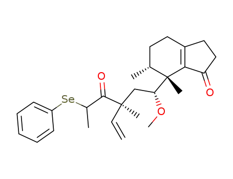 Molecular Structure of 113427-52-4 ((6R,7R)-7-((1R,3S)-1-Methoxy-3-methyl-4-oxo-5-phenylselanyl-3-vinyl-hexyl)-6,7-dimethyl-2,3,4,5,6,7-hexahydro-inden-1-one)