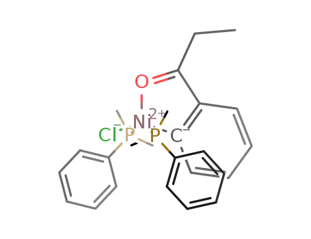 Molecular Structure of 897400-50-9 (Ni(C<sub>6</sub>H<sub>4</sub>-o-C(O)CH<sub>2</sub>CH<sub>3</sub>)(Cl)(PMe<sub>2</sub>Ph)2)