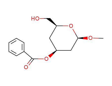 Molecular Structure of 146431-50-7 (Methyl-3-O-benzoyl-2,4-dideoxy-β-D-threo-hexopyranoside)