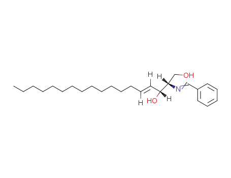 Molecular Structure of 102874-89-5 ((2<i>S</i>,3<i>R</i>)-2-benzylideneamino-octadec-4<i>t</i>-ene-1,3-diol)