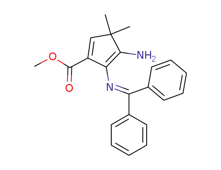 Molecular Structure of 133618-79-8 (methyl 4-amino-5-benzhydrylideneamino-3,3-dimethylcyclopenta-1,4-dienecarboxylate)