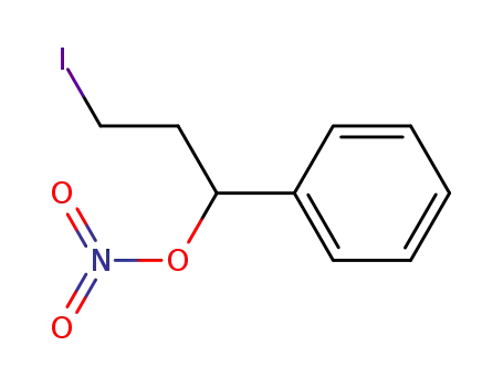 Molecular Structure of 112381-02-9 (Benzenemethanol, a-(2-iodoethyl)-, nitrate)
