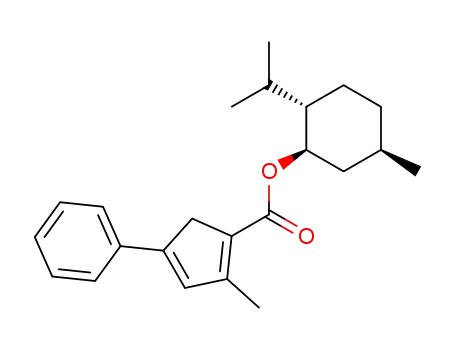 Molecular Structure of 143316-37-4 (1-<(1R,2S,5R)-menthoxycarbonyl>-2-methyl-4-phenyl-1,3-cyclopentadiene)