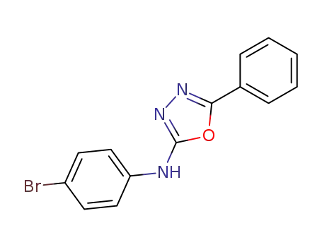 Molecular Structure of 23585-97-9 ((4-bromo-phenyl)-(5-phenyl-[1,3,4]oxadiazol-2-yl)-amine)