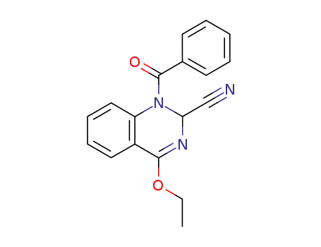 Molecular Structure of 116944-07-1 (1-benzoyl-1,2-dihydro-4-ethoxy-2-quinazolinecarbonitrile)