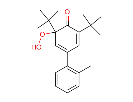 Molecular Structure of 63407-19-2 (2,4-Cyclohexadien-1-one,
2,6-bis(1,1-dimethylethyl)-6-hydroperoxy-4-(2-methylphenyl)-)