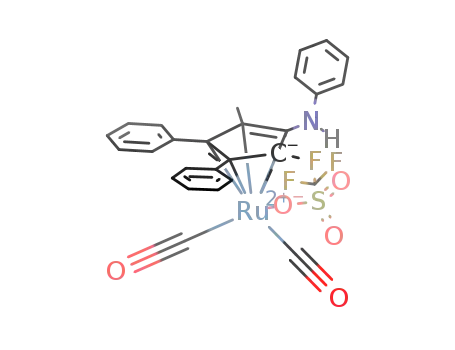 [2,5-Me2-3,4-Ph2(η5-C4CNHPh)]Ru(CO)2OTf