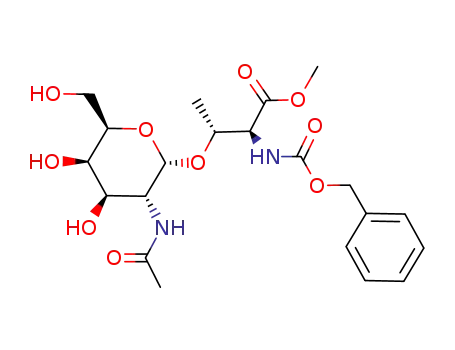 Molecular Structure of 101314-67-4 (3-O-(2-acetamido-2-deoxy-α-D-galactopyranosyl)-N-benzyloxycarbonyl-L-threonine methyl ester)