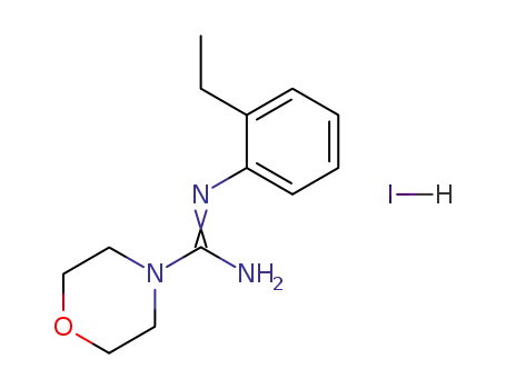 Molecular Structure of 88884-62-2 (N-(2-Ethyl-phenyl)-morpholine-4-carboxamidine; hydriodide)