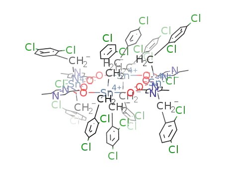 Molecular Structure of 931099-32-0 ([(2,4-Cl<sub>2</sub>C<sub>6</sub>H<sub>3</sub>CH<sub>2</sub>)2Sn(2-methylpyrazine-5-acid(-1H))2ClSn(CH<sub>2</sub>C<sub>6</sub>H<sub>3</sub>Cl<sub>2</sub>-2,4)3]2)