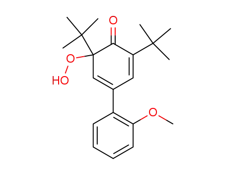 Molecular Structure of 63407-17-0 (2,4-Cyclohexadien-1-one,
2,6-bis(1,1-dimethylethyl)-6-hydroperoxy-4-(2-methoxyphenyl)-)