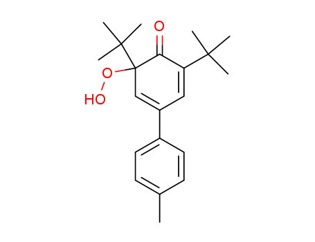 Molecular Structure of 63406-96-2 (2,4-Cyclohexadien-1-one,
2,6-bis(1,1-dimethylethyl)-6-hydroperoxy-4-(4-methylphenyl)-)