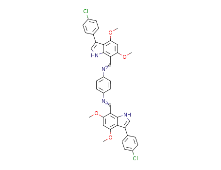Molecular Structure of 362590-31-6 (1,4-bis[3-(4-chlorophenyl)-4,6-dimethoxyindol-7-ylmethyleneamino]benzene)