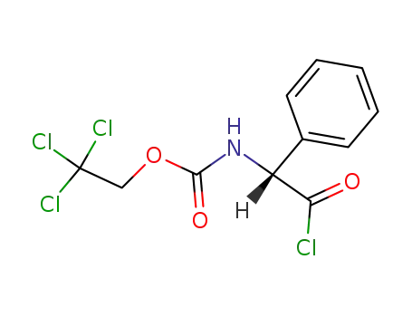 Molecular Structure of 49597-72-0 (Carbamic acid, (2-chloro-2-oxo-1-phenylethyl)-, 2,2,2-trichloroethyl
ester, (R)-)