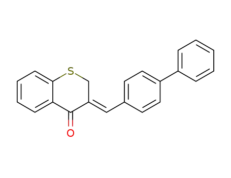 Molecular Structure of 130689-02-0 (4H-1-Benzothiopyran-4-one, 2,3-dihydro-3-((1,1'-biphenyl)-4-ylmethylene)-, (Z)-)