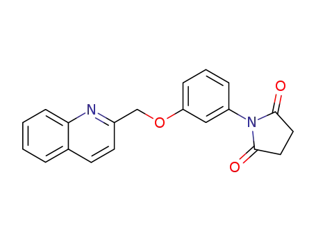 Molecular Structure of 105785-67-9 (1-[3-(quinolin-2-ylmethoxy)phenyl]pyrrolidine-2,5-dione)
