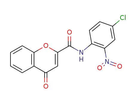 Molecular Structure of 114688-46-9 (4H-1-Benzopyran-2-carboxamide, N-(4-chloro-2-nitrophenyl)-4-oxo-)