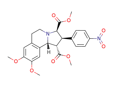 Molecular Structure of 136353-21-4 ((1S,2R,3R,10bR)-8,9-Dimethoxy-2-(4-nitro-phenyl)-1,2,3,5,6,10b-hexahydro-pyrrolo[2,1-a]isoquinoline-1,3-dicarboxylic acid dimethyl ester)