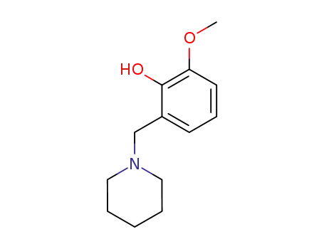 Molecular Structure of 109220-87-3 (2-Methoxy-6-piperidinomethyl-phenol)