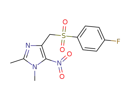 Molecular Structure of 1146349-23-6 (4-(4-fluorobenzenesulfonylmethyl)-1,2-dimethyl-5-nitro-1H-imidazole)