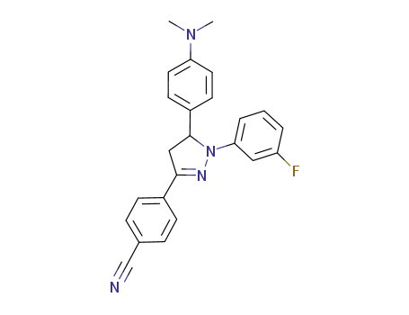 4-(5-(4-(dimethylamino)phenyl)-1-(3-fluorophenyl)-4,5-dihydro-1H-pyrazol-3-yl)benzonitrile