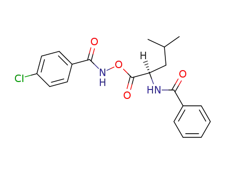 Molecular Structure of 133868-68-5 (N-((R)-2-Benzoylamino-4-methyl-pentanoyloxy)-4-chloro-benzamide)