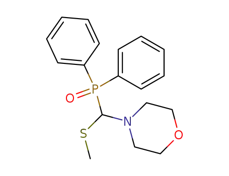 Molecular Structure of 95107-87-2 (Morpholine, 4-[(diphenylphosphinyl)(methylthio)methyl]-)