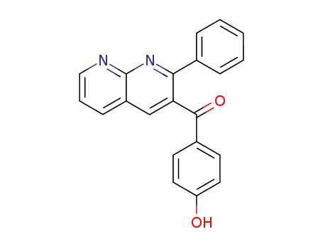 Molecular Structure of 116625-85-5 ((4-hydroxyphenyl)(2-phenyl-1,8-naphthyridin-3-yl)methanone)