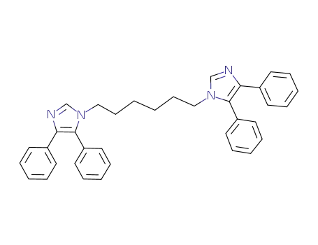 Molecular Structure of 1134965-59-5 (4,5-diphenyl-1-[6-(4,5-diphenyl-1H-1-imidazolyl)hexyl]-1H-imidazole)