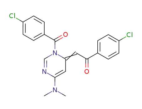 N-(p-chlorobenzoyl)-6-dimethylamino-4-(p-chlorophenacylidene)pyrimidine