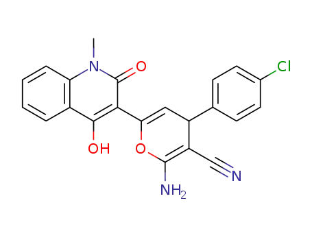 2-Amino-4-(4-chloro-phenyl)-6-(4-hydroxy-1-methyl-2-oxo-1,2-dihydro-quinolin-3-yl)-4H-pyran-3-carbonitrile