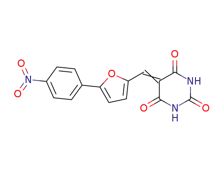 Molecular Structure of 153854-74-1 (5-((5-(4-nitrophenyl)furan-2-yl)methylene)pyrimidine-2,4,6(1H,3H,5H)-trione)