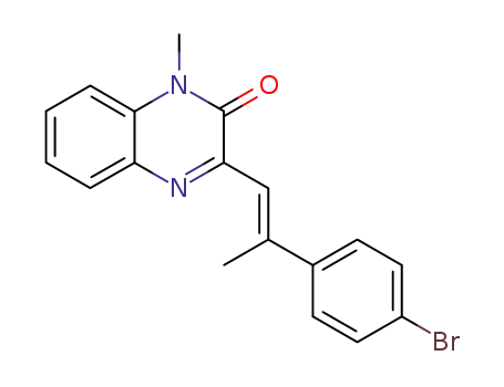 Molecular Structure of 84547-03-5 (2(1H)-Quinoxalinone, 3-[2-(4-bromophenyl)-1-propenyl]-1-methyl-)