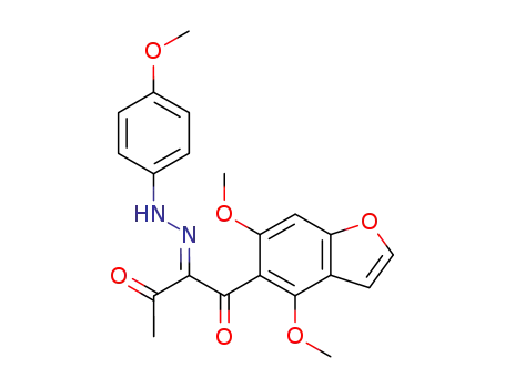 1,2,3-Butanetrione, 1-(4,6-dimethoxy-5-benzofuranyl)-,
2-[(4-methoxyphenyl)hydrazone]
