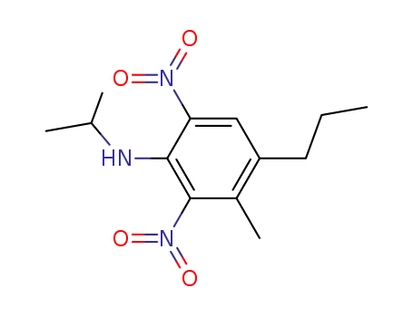Molecular Structure of 64123-38-2 (Benzenamine, 3-methyl-N-(1-methylethyl)-2,6-dinitro-4-propyl-)