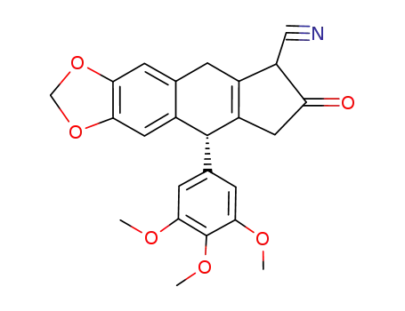 4-(3',4',5'-trimethoxyphenyl)-1-cyano-2-oxo-6,7-methylenedioxy-1,3,4,9-tetrahydro-1H-benz<f>indene