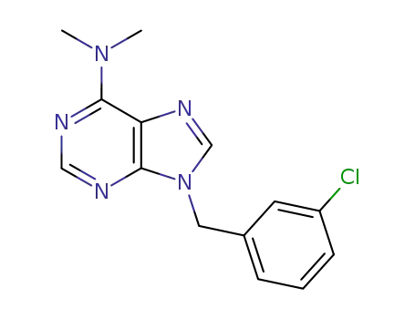 Molecular Structure of 112089-14-2 (9-(3-chlorobenzyl)-N,N-dimethyl-9H-purin-6-amine)