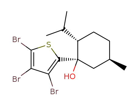 Molecular Structure of 118012-98-9 (1-(3,4,5-tribromothien-2-yl)-(1R,2S,5R)-menthol)