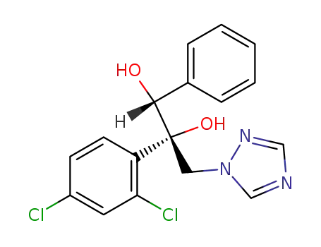 Molecular Structure of 96223-35-7 (1,2-Propanediol,
2-(2,4-dichlorophenyl)-1-phenyl-3-(1H-1,2,4-triazol-1-yl)-)