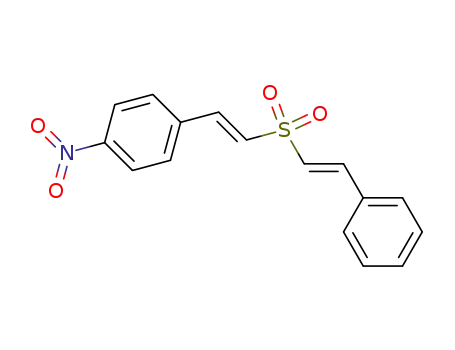 Molecular Structure of 132275-08-2 (Benzene, 1-nitro-4-[2-[(2-phenylethenyl)sulfonyl]ethenyl]-, (E,E)-)