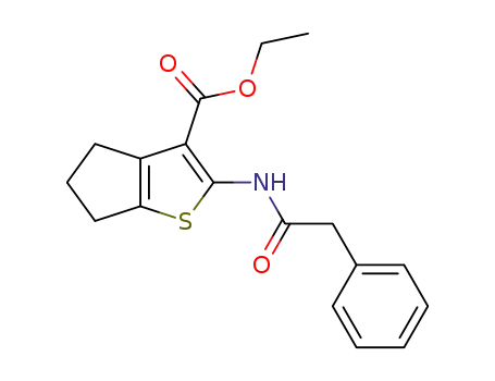 Molecular Structure of 120354-35-0 (2-Phenylacetylamino-5,6-dihydro-4H-cyclopenta[b]thiophene-3-carboxylic acid ethyl ester)
