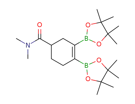 Molecular Structure of 1033779-21-3 (N,N-dimethyl-3,4-bis(4,4,5,5-tetramethyl-1,3,2-dioxaborolan-2-yl)-cyclohex-3-enecarboxamide)