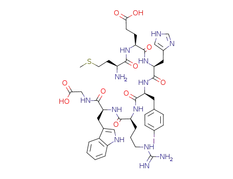 Molecular Structure of 159600-82-5 (H-Met-Glu-His-p-iodo-Phe-Arg-Trp-Gly-OH)
