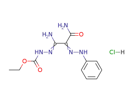 Molecular Structure of 115998-44-2 (α-(N-ethoxycarbonylamidrazonyl)-α-phenylhydrazonoacetamide hydrochloride)