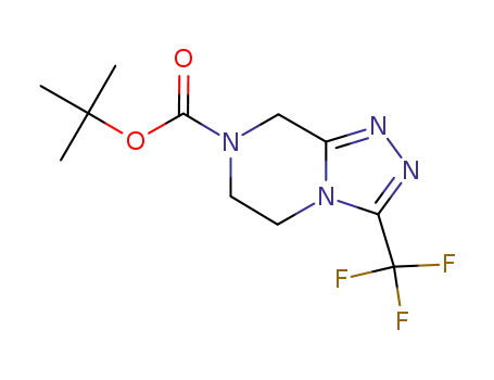 Molecular Structure of 877402-43-2 (tert-Butyl 3-(trifluoromethyl)-5,6-dihydro-[1,2,4]triazolo[4,3-a]pyrazine-7(8H)-carboxylate)