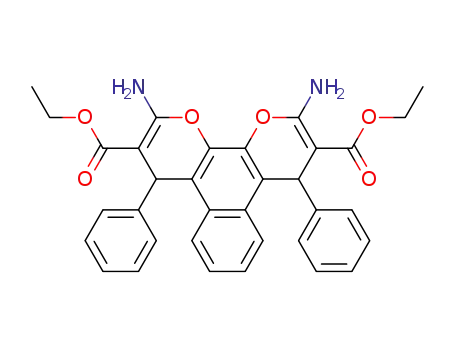 Molecular Structure of 128405-08-3 (2,11-Diamino-4,9-diphenyl-4,9-dihydro-1,12-dioxa-triphenylene-3,10-dicarboxylic acid diethyl ester)