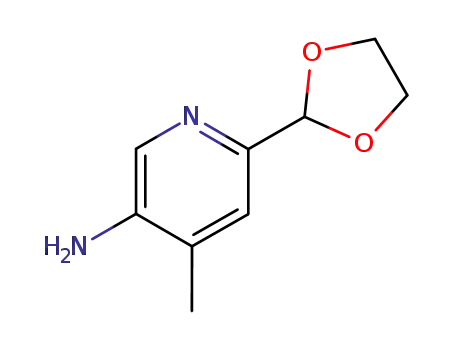 Molecular Structure of 143509-46-0 (3-Pyridinamine, 6-(1,3-dioxolan-2-yl)-4-methyl-)