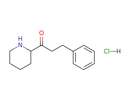 Molecular Structure of 138371-67-2 (1-Propanone, 3-phenyl-1-(2-piperidinyl)-, hydrochloride)