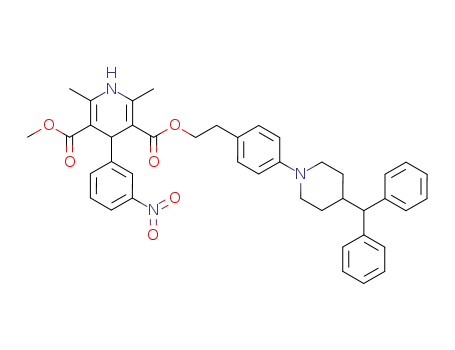 2,6-Dimethyl-4-(3-nitro-phenyl)-1,4-dihydro-pyridine-3,5-dicarboxylic acid 3-{2-[4-(4-benzhydryl-piperidin-1-yl)-phenyl]-ethyl} ester 5-methyl ester